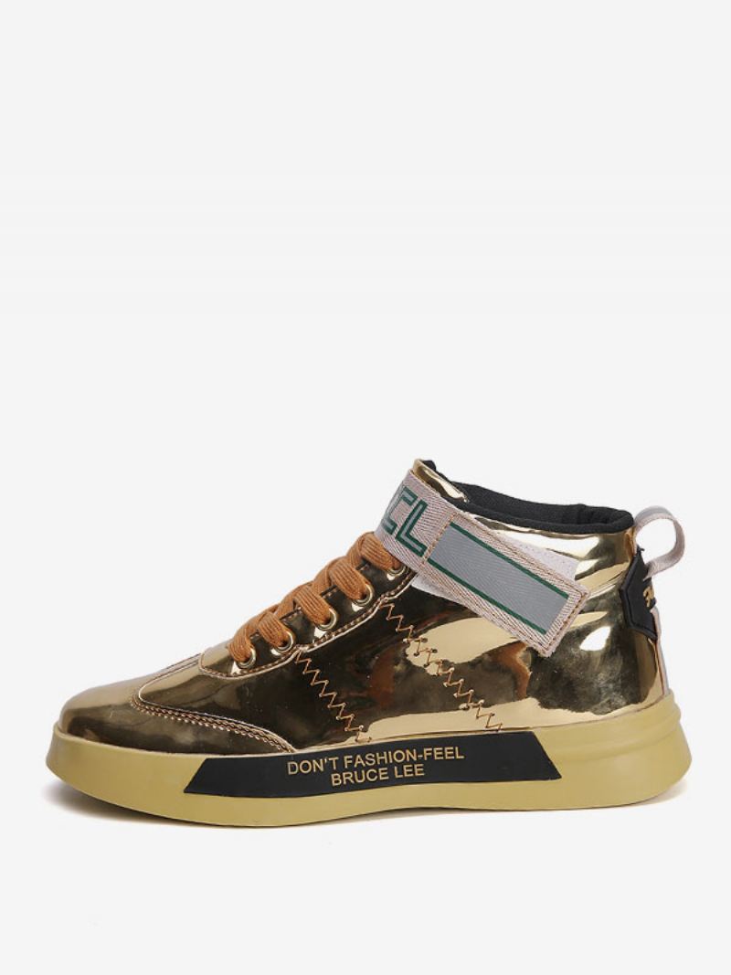 Heren Herensneakers Mode Pu-leer Ronde Neus Monk Strap Skateschoenen - Goud