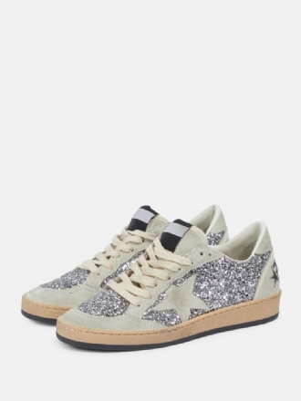 Herensneakers Met Glitter Lage Vrijetijdsschoenen Ronde Neus Studs