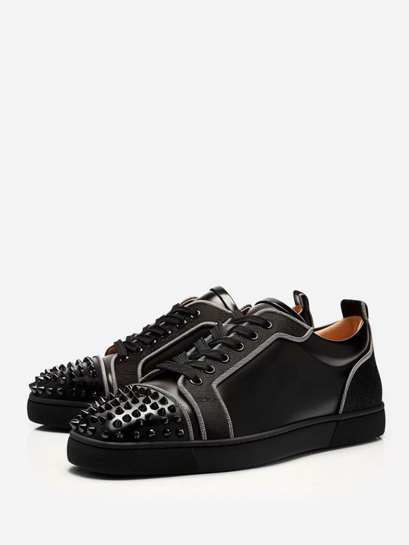 Herensneakers Met Ronde Neus Veters Spikes Exclusief Heren Milanoo