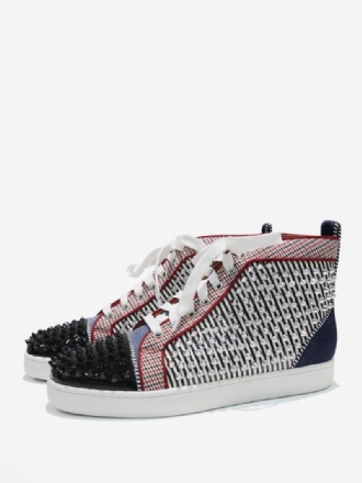 Hoge Sneakers Met Veters Klinknagels Heren Feestschoenen