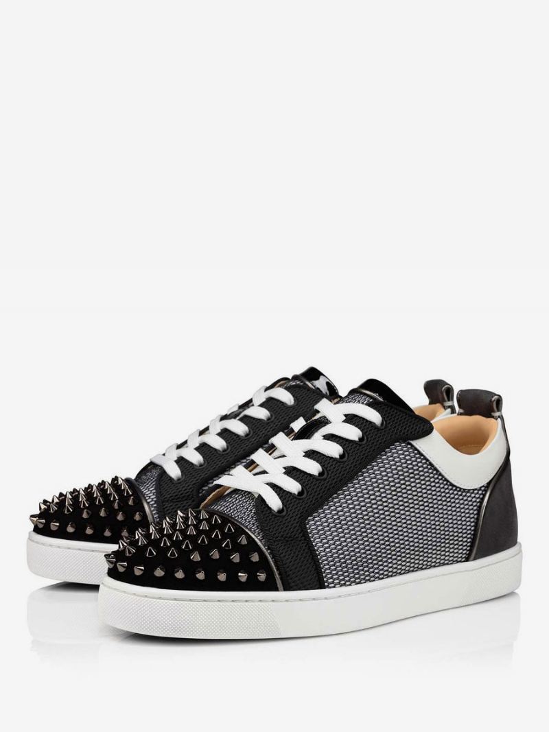 Lage Herensneakers Met Puntige Mesh Veters Feestfeestschoenen