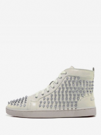 Witte Herenschoenen Met Spikes Hoge Sneakers Heren