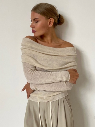 Off-shoulder Trui Met Lange Mouwen Herfst-wintertrui Dames