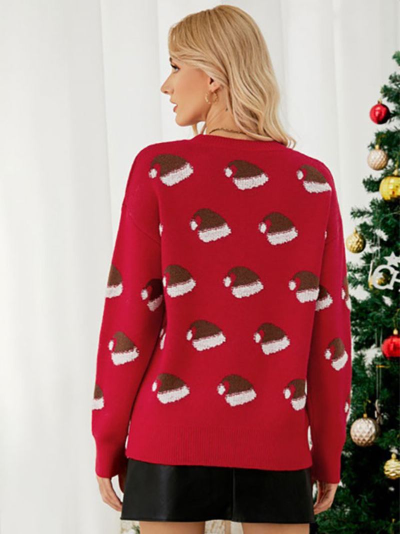 Truien Dames Kerst Gebreide Trui Tops - Rood