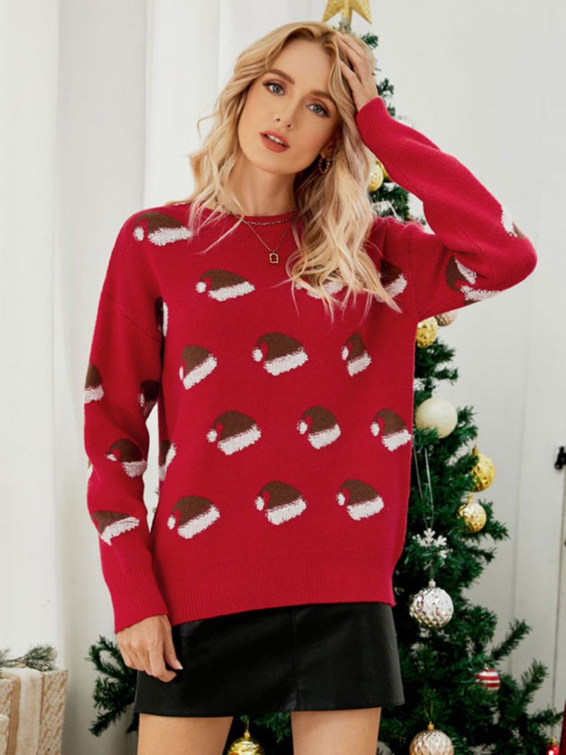 Truien Dames Kerst Gebreide Trui Tops - Rood