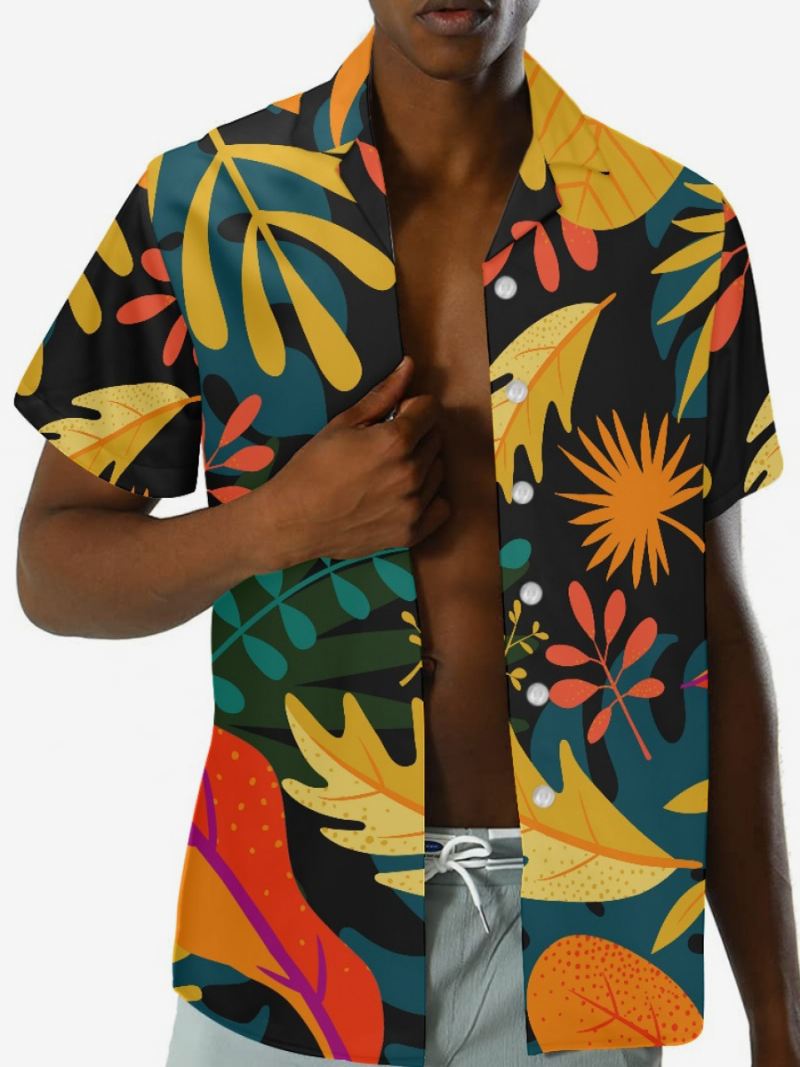 Hawaii-shirt Met Korte Mouwen Heren Hawaii-vakantietop Tropische Print