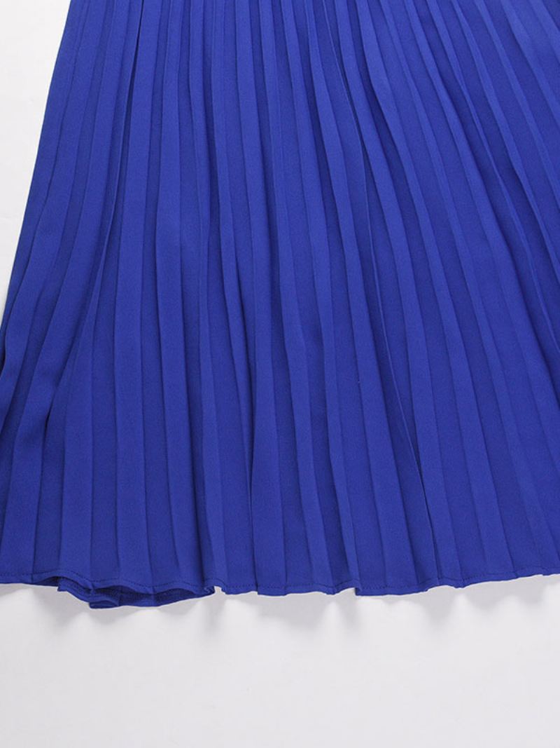 Maxi-jurk Dames V-hals Lange Mouwen Gelaagde Jurk - Blauw