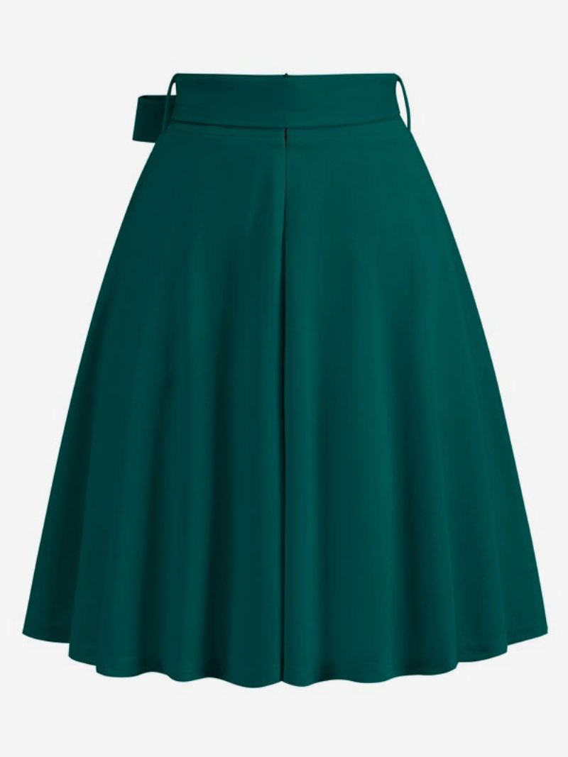 Korte Rok Dames Bogen Verhoogde Taille Gelaagde Vintage Bodems - Groen