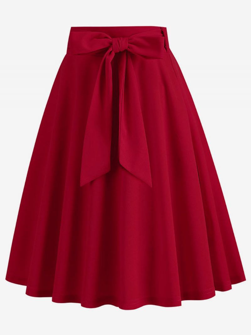 Korte Rok Dames Bogen Verhoogde Taille Gelaagde Vintage Bodems - Rood