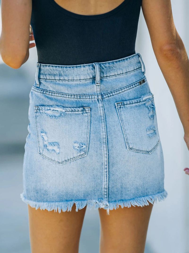 Rok Dames Licht Hemelsblauw Denim Korte Zomer Damesbroeken - Licht Hemelsblauw