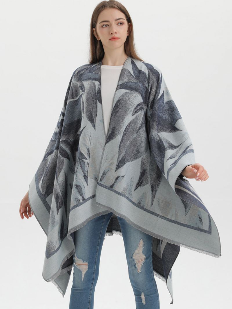 Dames Cape Klassieke Bloemenprint Oversized Casual Dagelijkse Poncho