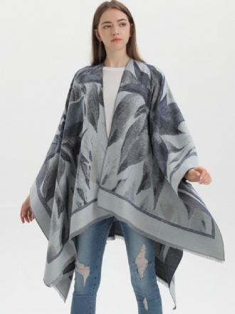 Dames Cape Klassieke Bloemenprint Oversized Casual Dagelijkse Poncho