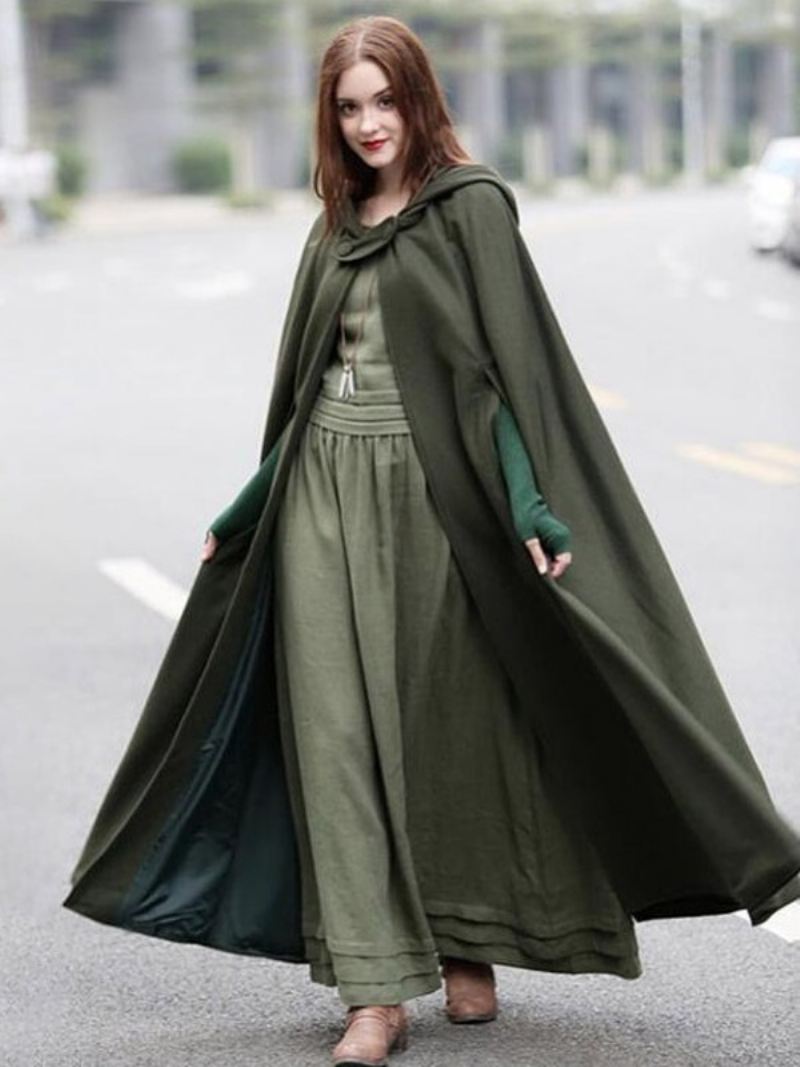 Dames Poncho Met Capuchon Hunter Groene Oversized Cape - Jagergroen