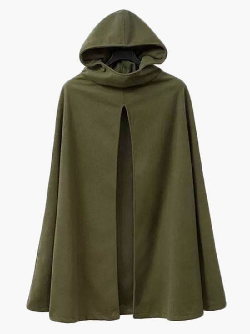 Damesjas Cape Hoodie Jas Ponchojas - Jagergroen