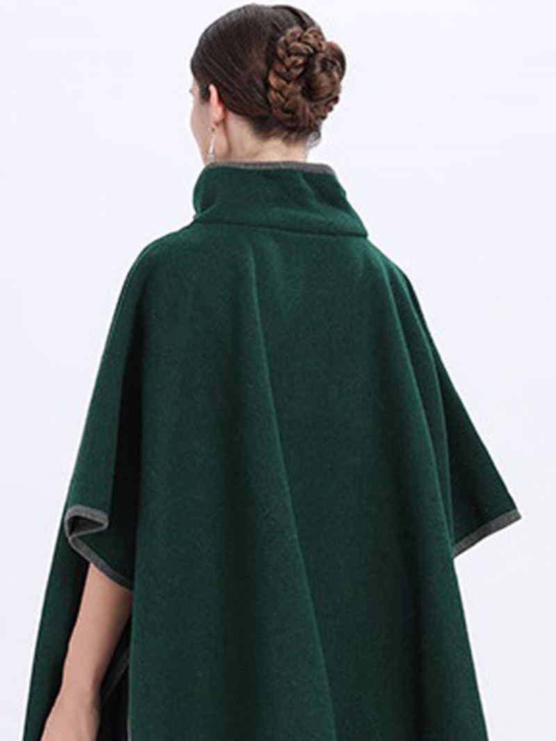 Damesponcho-jas Oversized Cape Spring Outerwear - Donkergroen