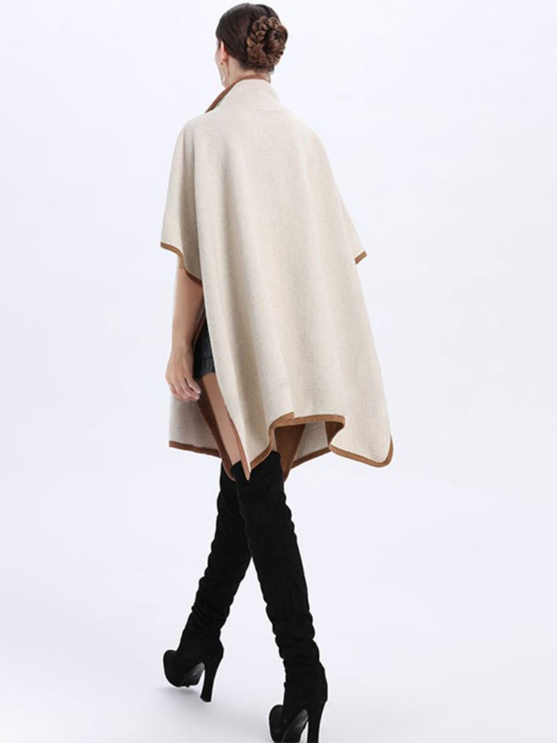 Damesponcho-jas Oversized Cape Spring Outerwear - Beige