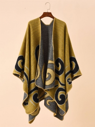 Damesponcho Met Print Dagelijkse Casual Chique Cape