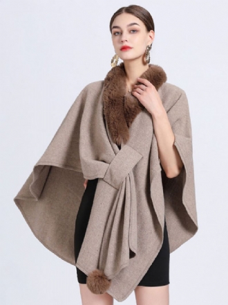 Mantel Cape Namaakbont Sjaal Wraps Herfst Bovenkleding Dames