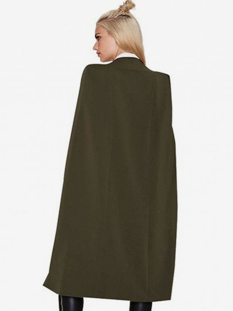 Poncho Dames V-hals Batwing Stretch Split Front Cape - Huntergroen