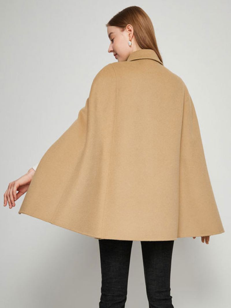 Wollen Ponchojas Camel Cape Lente Bovenkleding Dames - Kameel