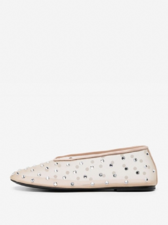 Balletschoenen Dames Mesh Met Strass Steentjes Ronde Neus