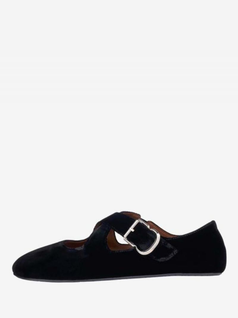 Dames Ballreina Flats Luipaard Ronde Neus Gekruiste Ballerina's - Zwart