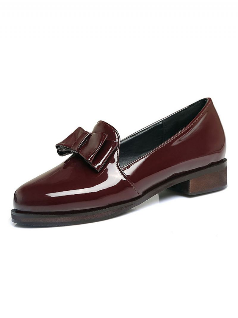 Dames Lakleren Loafers Met Strik