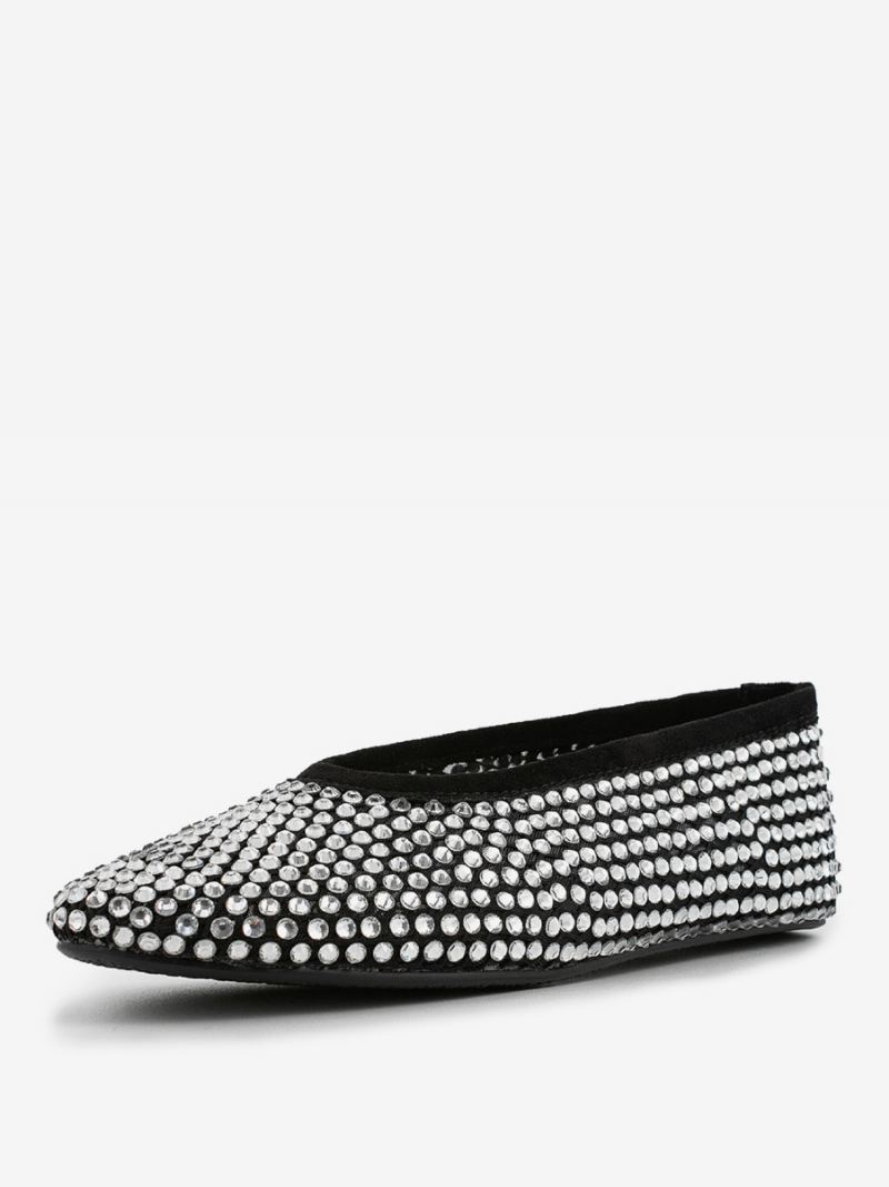 Damesballerina's Met Puntige Neus Strass-slip-on Platte Pumps