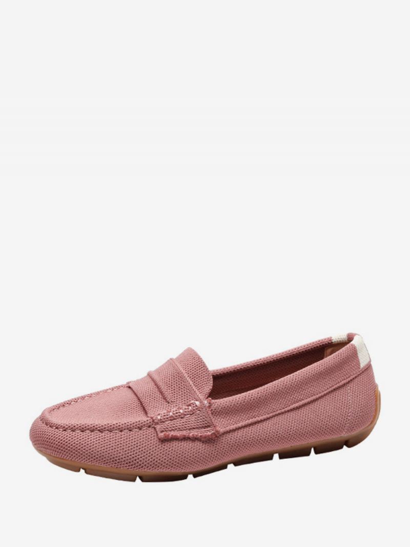 Damesmuilezelloafers Met Ronde Neus Platte Pumps - Roze