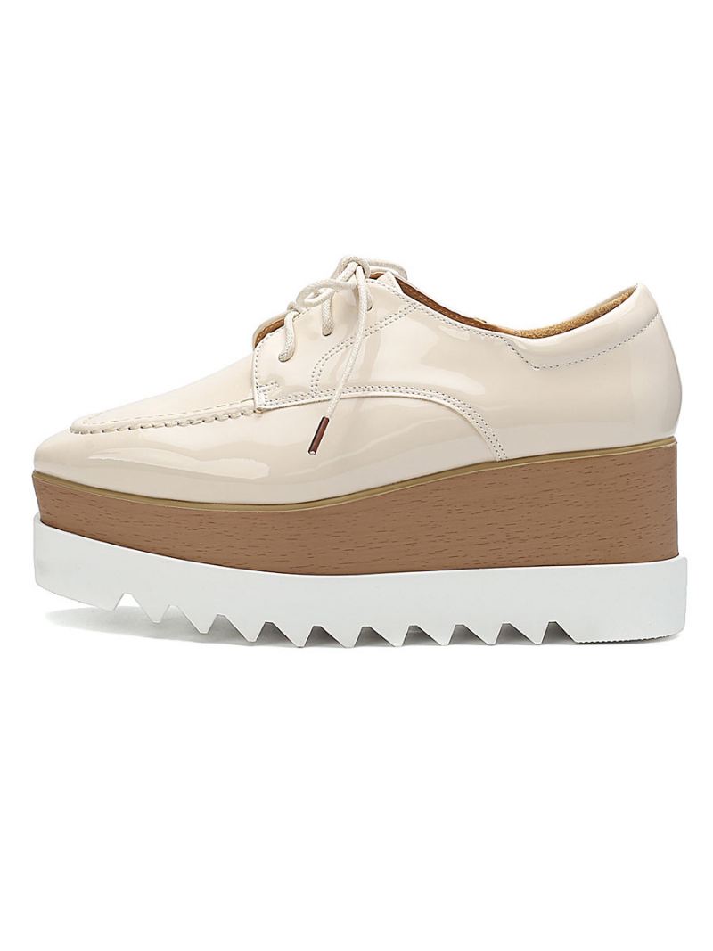 Flatform-oxfords Dames Met Veters - Lichtgeel