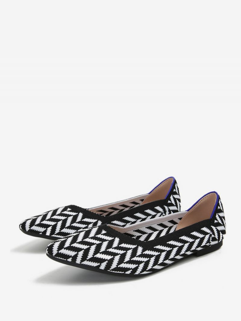 Gebreide Ballerina's Dames Slip-on Flats Met Puntige Neus