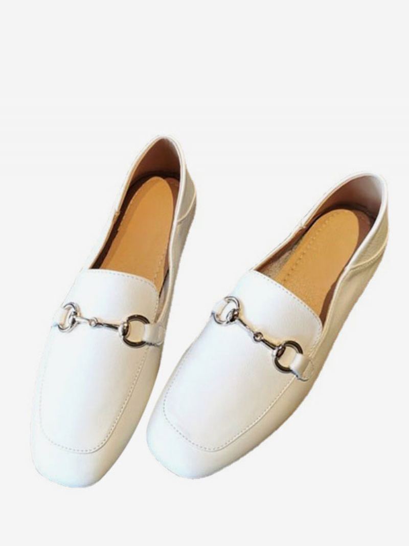 Loafers Pu-leer Met Dikke Hak Dames