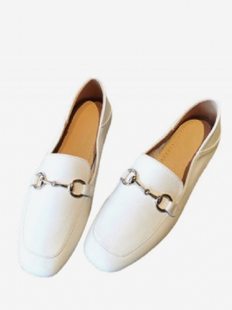 Loafers Pu-leer Met Dikke Hak Dames