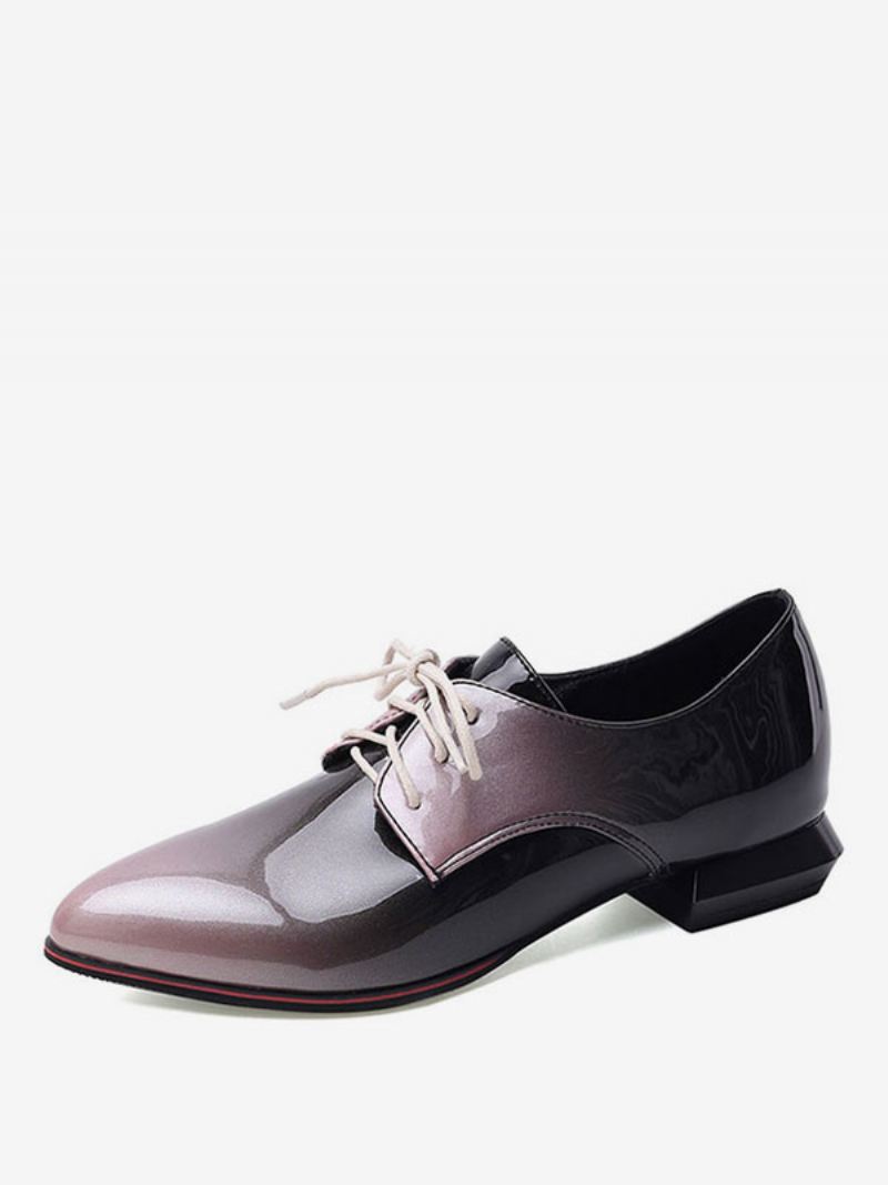 Ombre Oxford-schoenen Met Puntige Neus Veters Dames - Roze