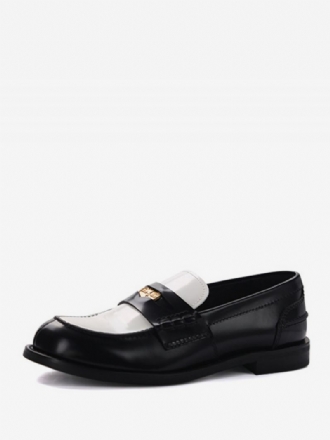 Penny Loafers Dames Met Ronde Neus Platte Instapschoenen