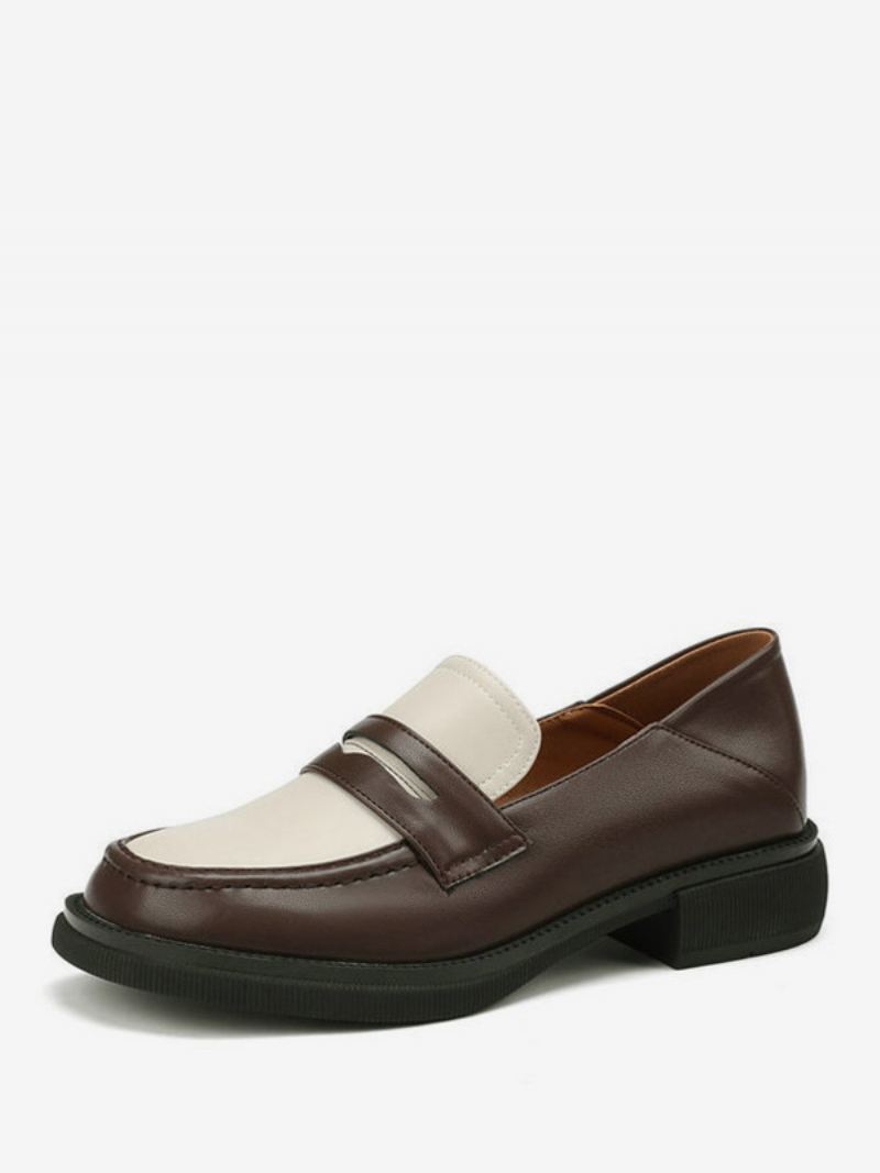 Penny Loafers Platte Damesschoenen Met Ronde Neus