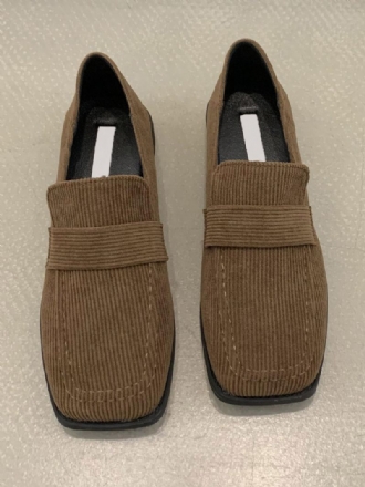 Platte Damesloafers Microsuède