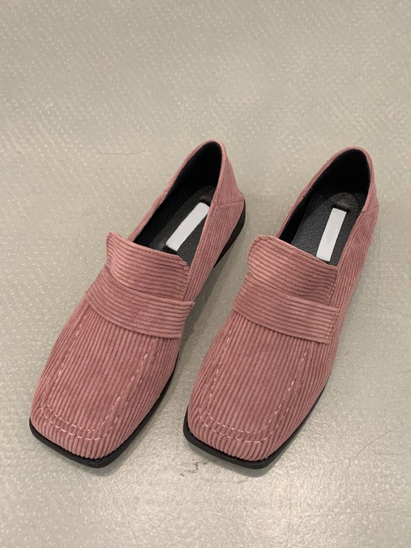 Platte Damesloafers Microsuède - Roze