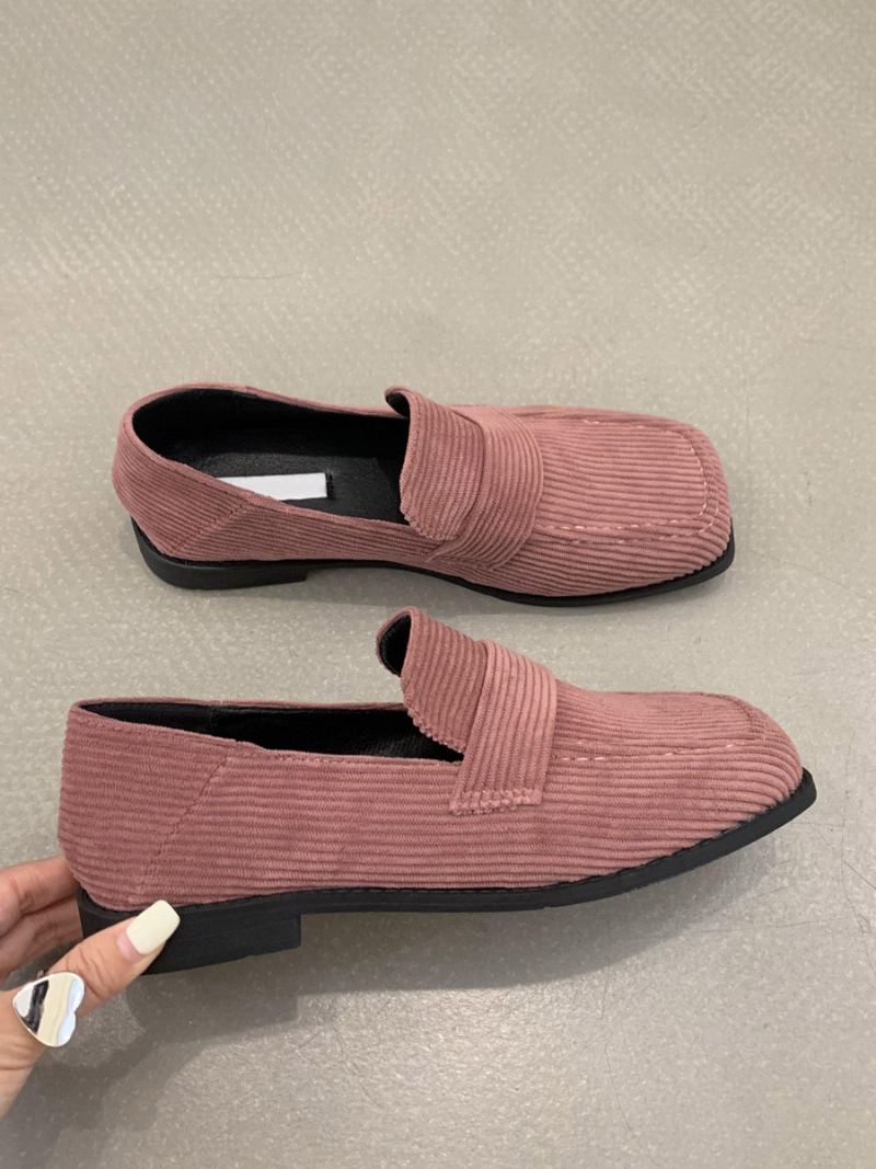 Platte Damesloafers Microsuède - Roze