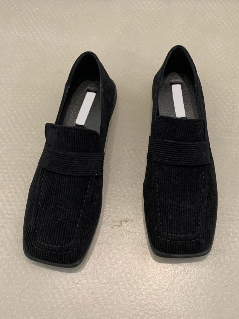 Platte Damesloafers Microsuède - Zwart