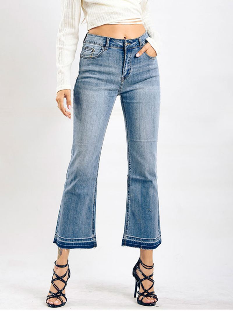 Bootcut Jeans High Rise Katoenen Voorjaarsbroek Dames