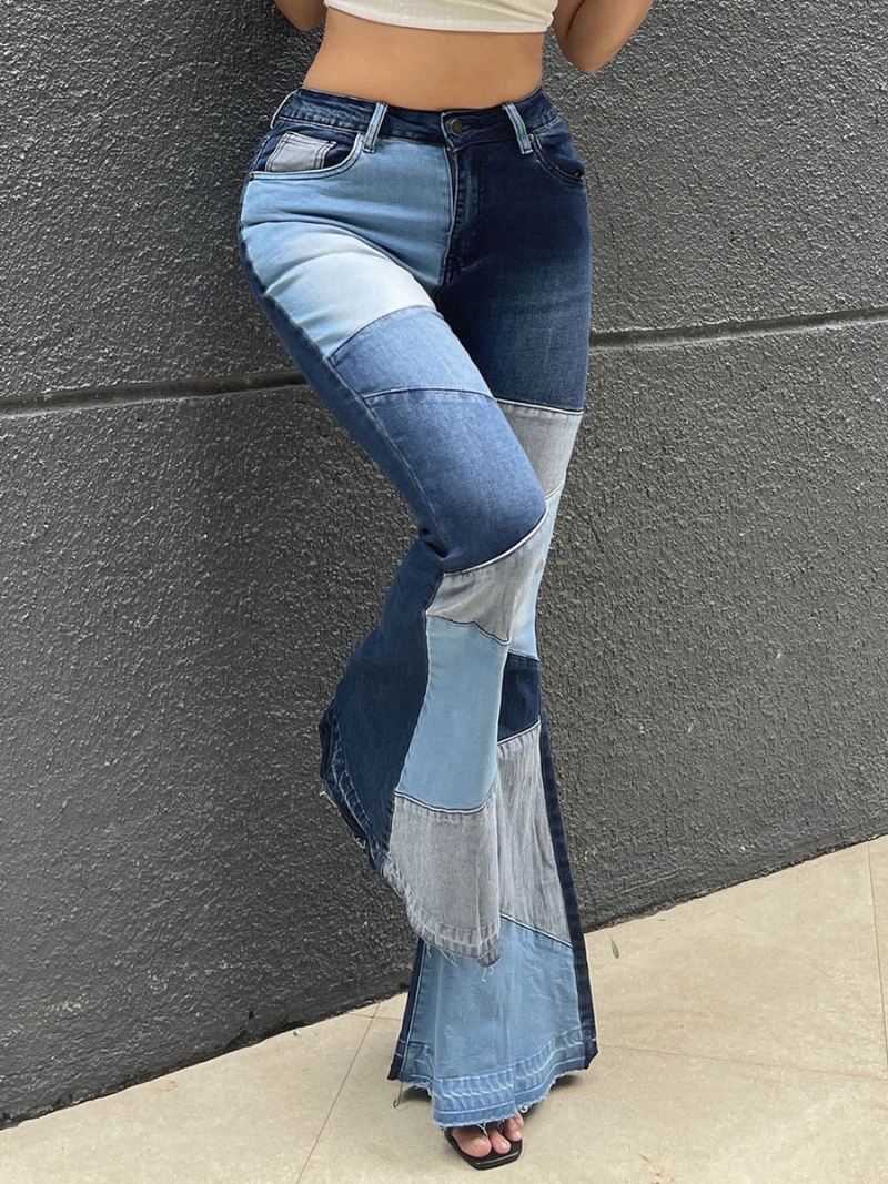 Damesjeans Casual Geometrische Katoenen Bell Bottoms