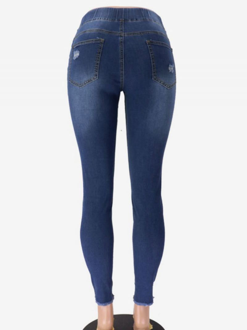 Damesjeans Casual Katoenen Broeken - Diepblauw