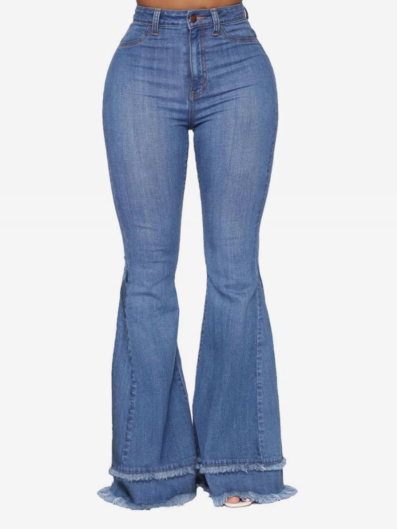 Flare Jeans Dames Raw Edge Cotton Spring Bell Bottoms