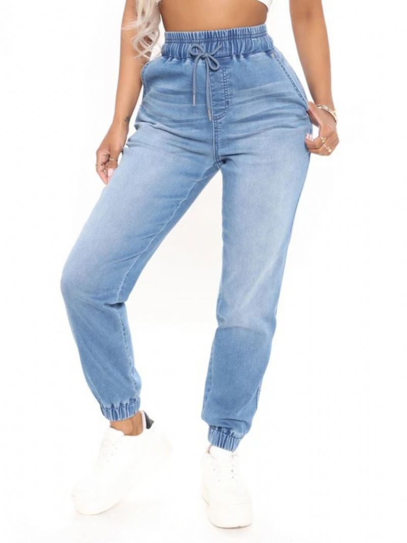 Jeans Dames Cool Blue Tapered Fit Katoenen Broek