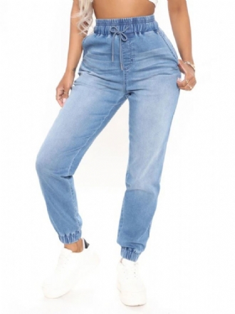 Jeans Dames Cool Blue Tapered Fit Katoenen Broek