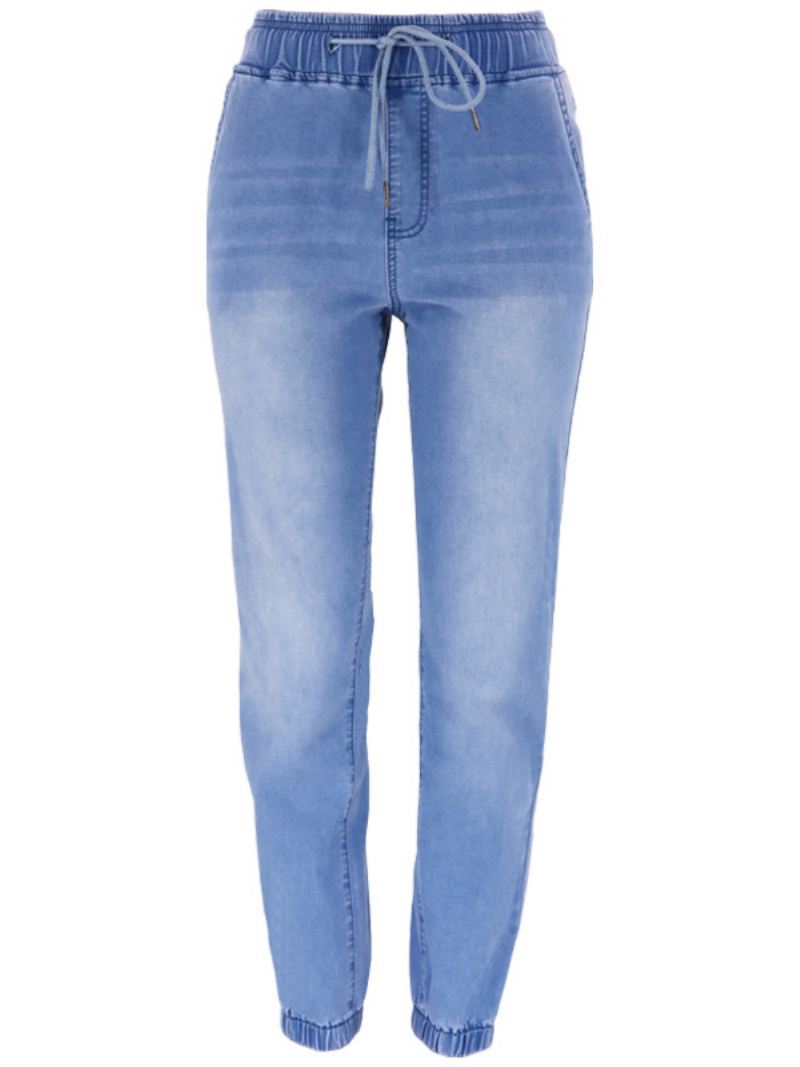 Jeans Dames Cool Blue Tapered Fit Katoenen Broek - Licht Hemelsblauw