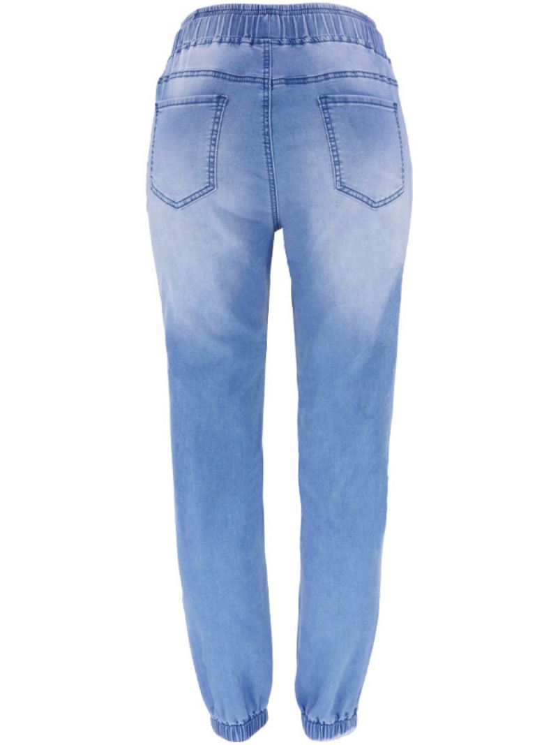 Jeans Dames Cool Blue Tapered Fit Katoenen Broek - Licht Hemelsblauw