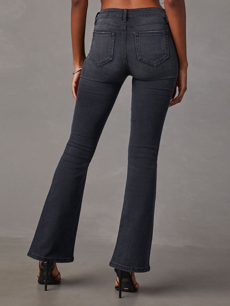 Jeans Dames Mode Uitlopend Polyester - Zwart