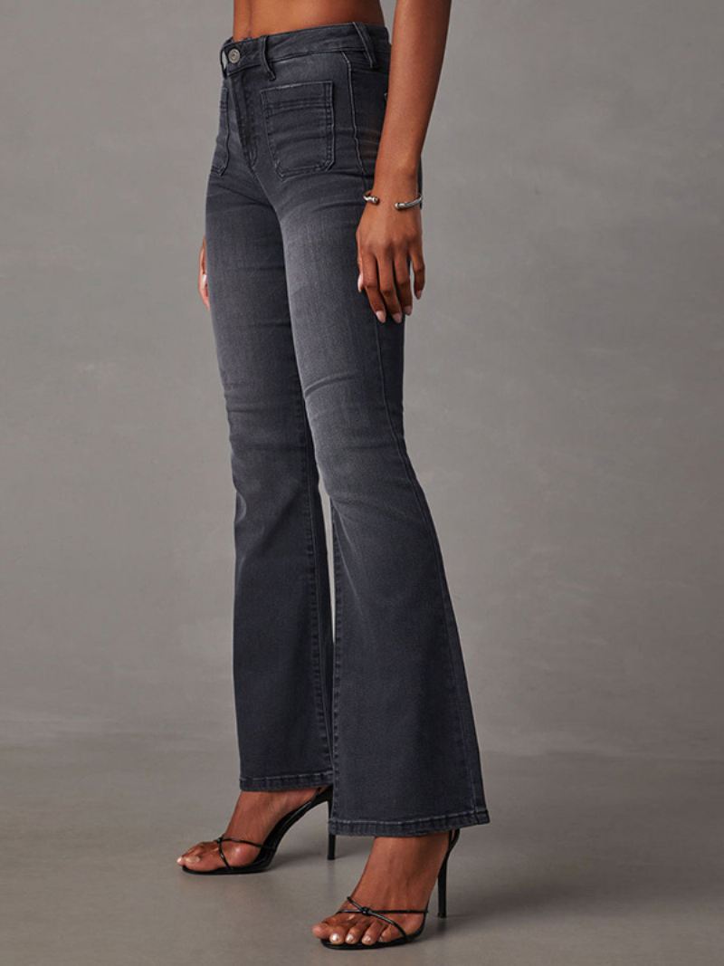 Jeans Dames Mode Uitlopend Polyester - Zwart